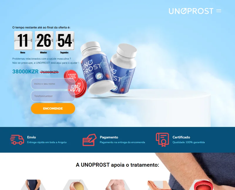 UNOPROST product image showcasing natural ingredients for prostate health